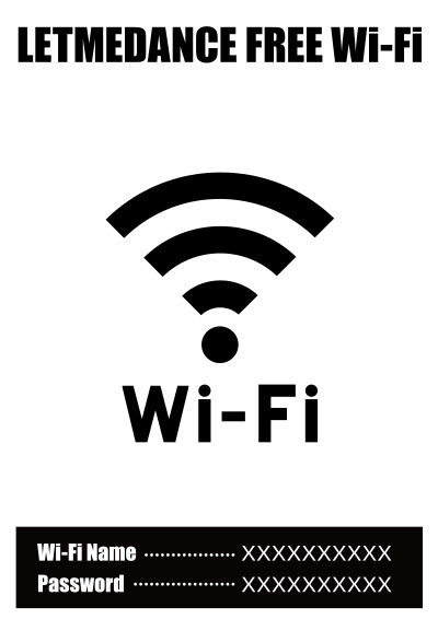 スタジオにFree Wi-Fiが開通しました。